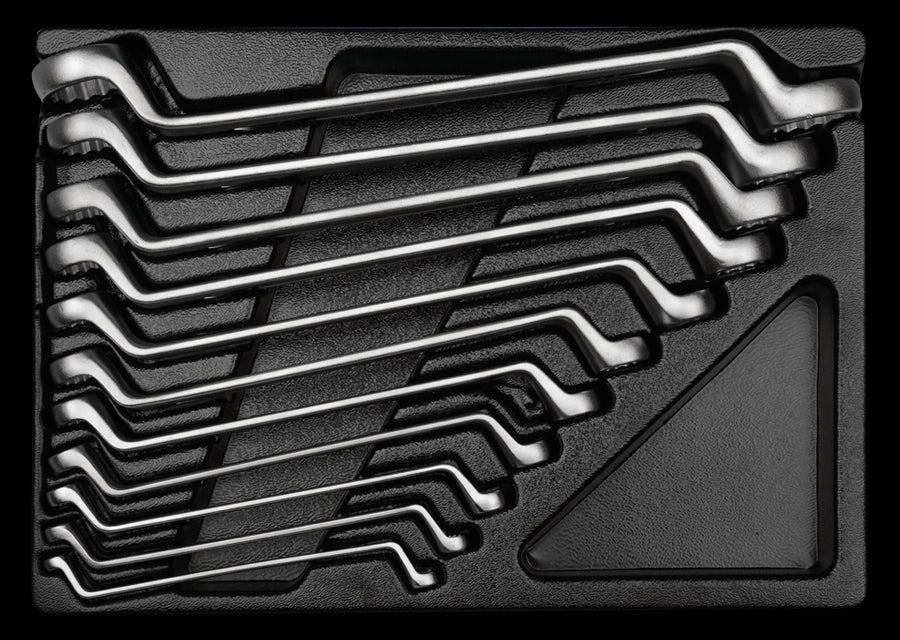 KING TONY Profi-Werkzeuge - Ringschlüssel-Modul-Set, 75°, abgewinkelt - 11 tlg. 91711MR