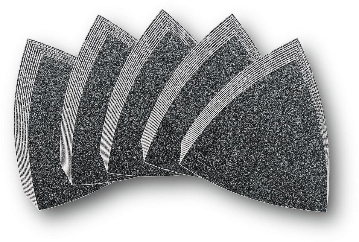 FEIN Haftschleifblatt-Set ungelocht Körnung 60, 80, 120, 180, 240 – 50 Schleifblätter für hohe Abtragsleistung