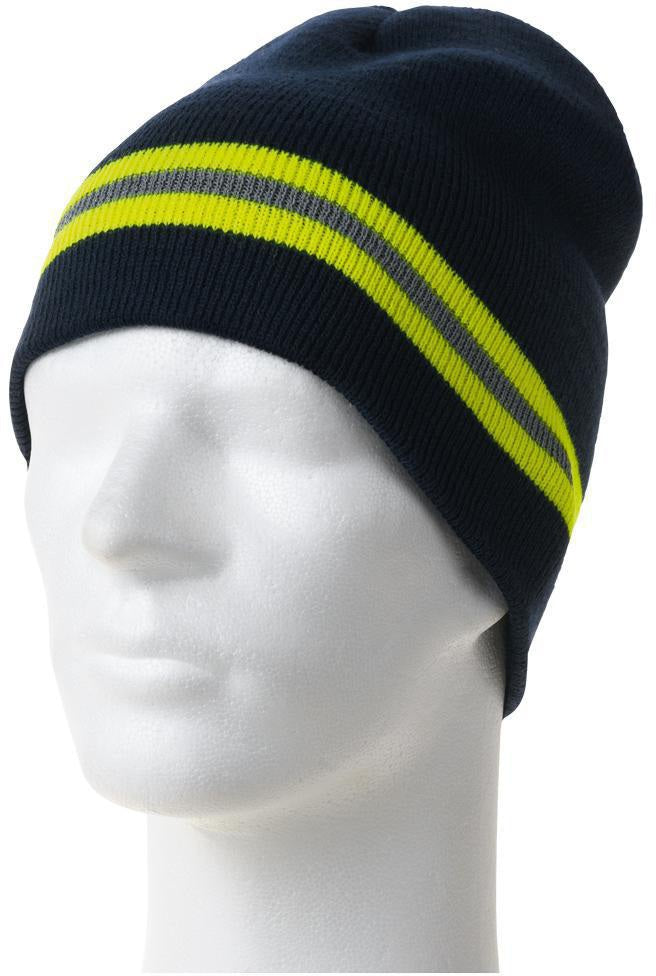 Strickmütze EIKE universal marine/gelb von ELYSEE – mit reflektierendem Streifen