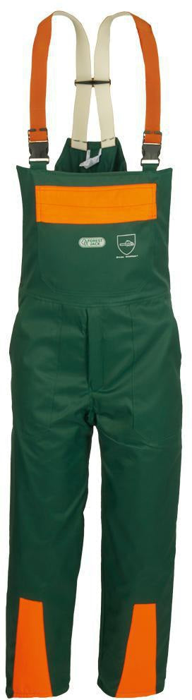 Schnittschutzlatzhose KONIFERE Gr.50 grün/orange WATEX – EN ISO 11393-2 Kl.1, FPA-anerkannt