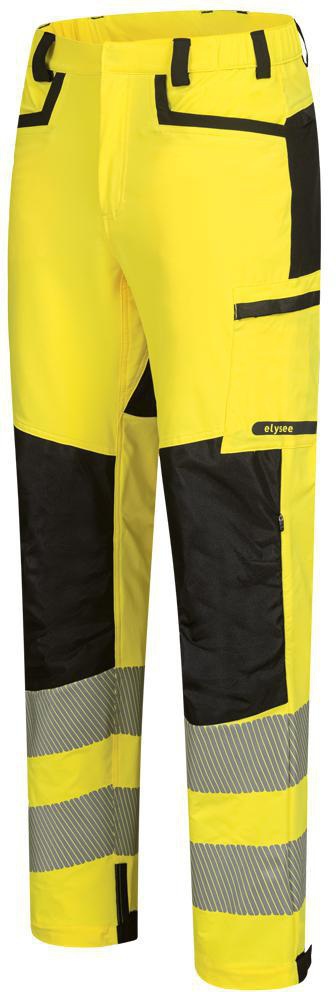 ELYSEE Warnschutzbundhose REIMS Gr.48 gelb/schwarz – 4-Wege-Stretch, UV-Schutz, EN ISO 20471 Kl.2