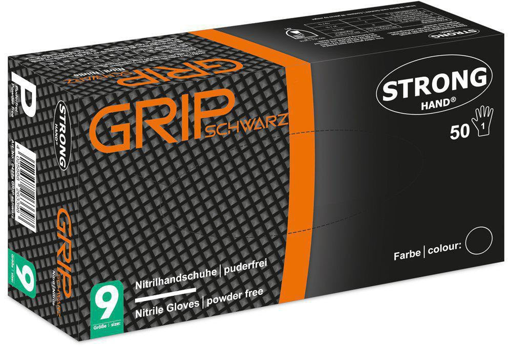 STRONGHAND Einweghandschuhe Nitril Orange Gr. 8 – 50 Stück, puderfrei & lebensmittelecht