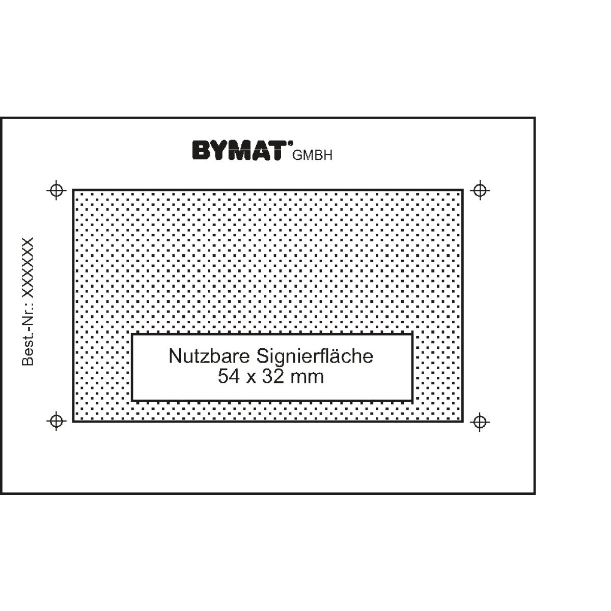Schweisskraft Langzeitschablone DIN A8, Nutzfläche 54 x 32 mm, Kunststoffrahmen - SM-1231002SB