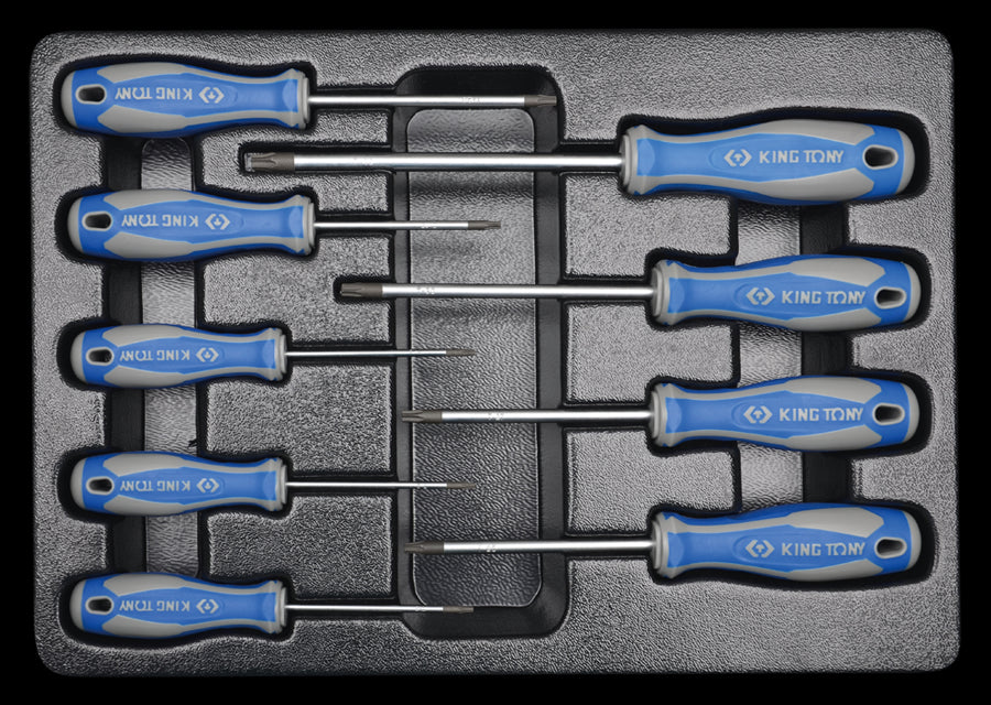 KING TONY Profi-Werkzeuge - RESISTORX® Schraubenzieher-Modulset - 9 tlg. 931909PR