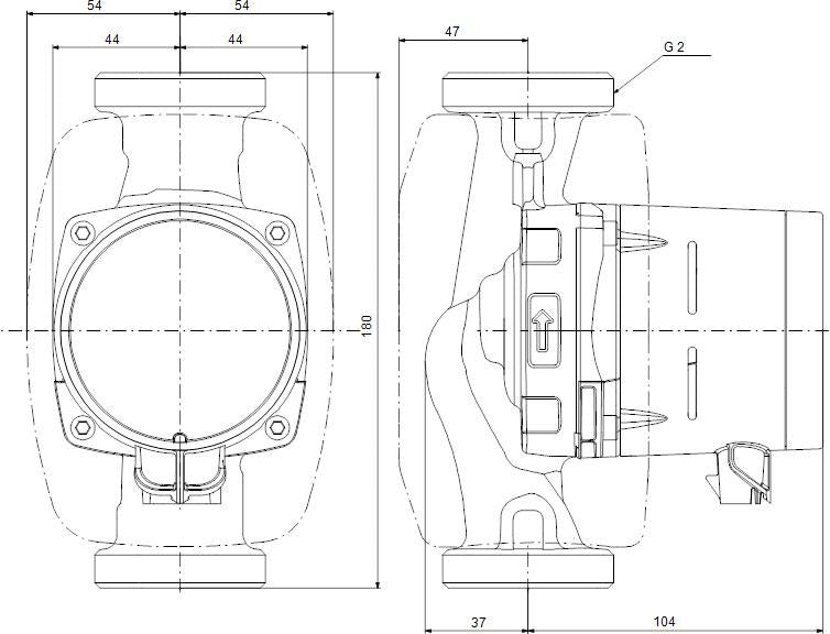 GRUNDFOS Hocheffizienz-Umwälzpumpe ALPHA2 25-40 180 mm, ECM-Technologie, AutoAdapt