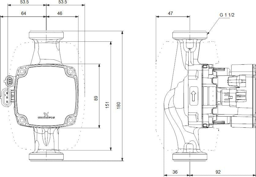 GRUNDFOS Hocheffizienz Umwälzpumpe ALPHA2 GO 25-90 180 220-240V 9H DG0