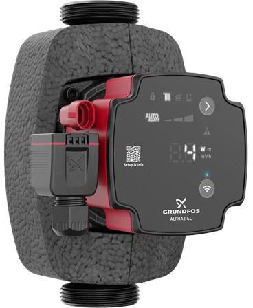 GRUNDFOS Hocheffizienz Umwälzpumpe ALPHA2 GO K 25-75 180 mit App-Steuerung und AUTOADAPT