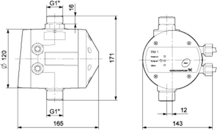 GRUNDFOS Pressure Manager PM1/2,2 – Drucksteuerung 2,2 bar, 230 V, IP65, Trockenlaufschutz