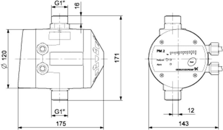 GRUNDFOS Pressure Manager PM1/2,2 – Drucksteuerung 2,2 bar, 230 V, IP65, Trockenlaufschutz
