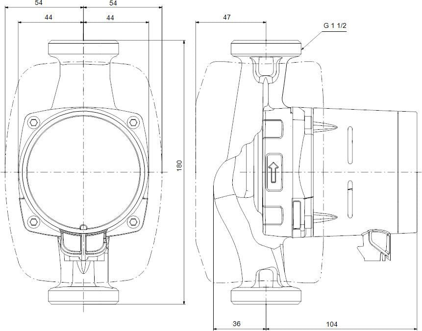 GRUNDFOS Hocheffizienz-Umwälzpumpe ALPHA2 25-40 180 mm, ECM-Technologie, AutoAdapt