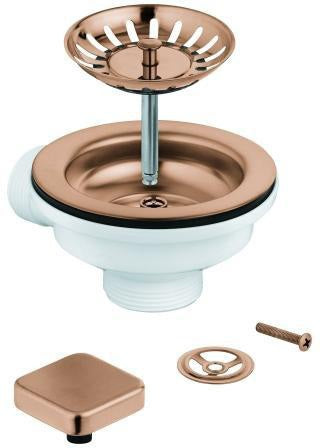 GROHE Exzenter-Ablaufgarnitur 40400 für Küchenspülen mit 1 Becken, hard graphite geb.