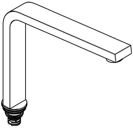 GROHE Auslauf 13330 Chrom – Schwenkbarer Gussauslauf für Einhand-Spültischbatterie
