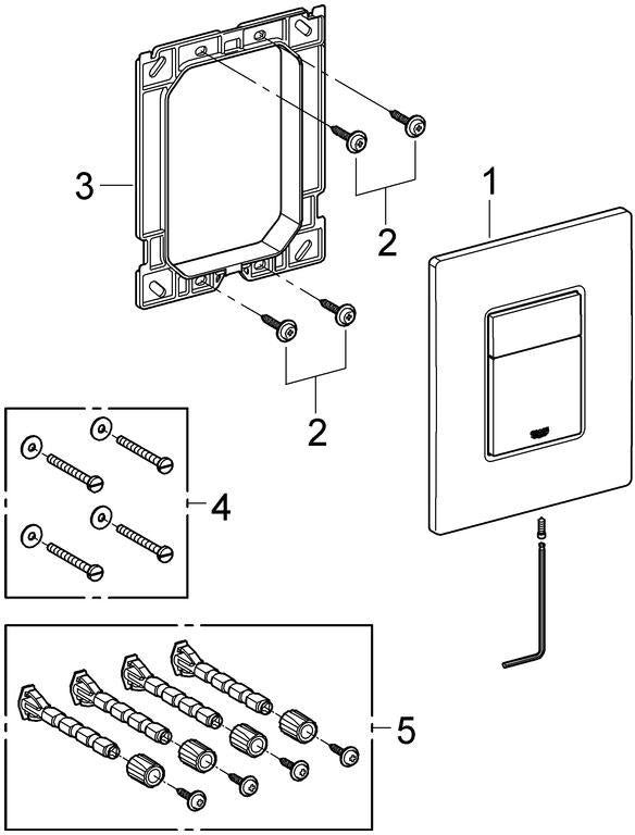 GROHE Skate Cosmopolitan WC-Betätigungsplatte aus Messing, chrom, 2-Mengen- & Start/Stopp-Technik