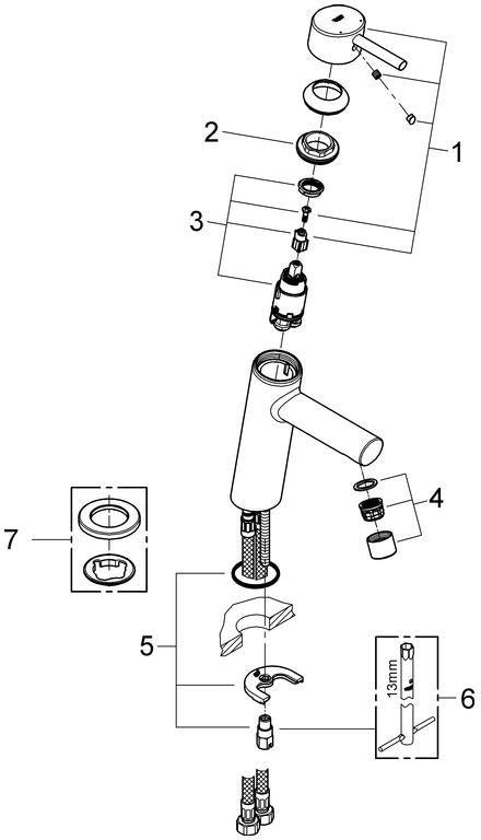GROHE Concetto Einhand-Waschtischbatterie mittelhoch chrom – SilkMove & Water Saving