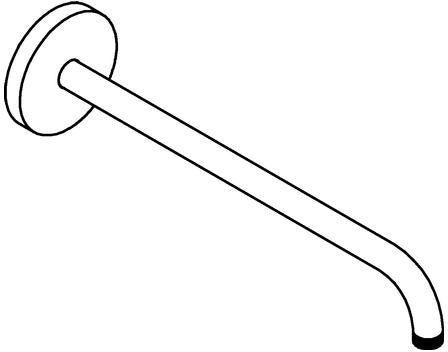 GROHE Rainshower Brausearm 28982 – 378 mm Ausladung, DN15, Chrom, mit Rosette