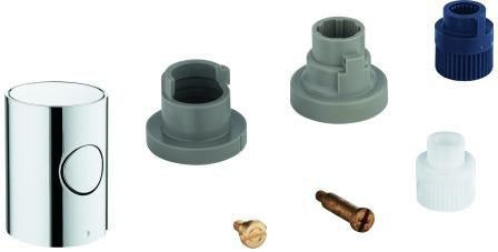 GROHE Metallgriff 47984 DN 15 Mengengriff mit EcoButton – Chrom, FlowControl Sparfunktion