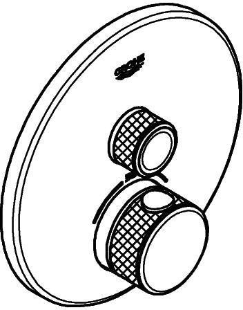 GROHE Grohtherm SmartControl Unterputz-Thermostat 1 Absperrventil rund hard graphite
