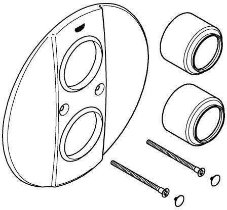 GROHE Rosette 47749 Chrom für Grohtherm 2000 Fertigmontageset – Hochwertige Armaturenrosette