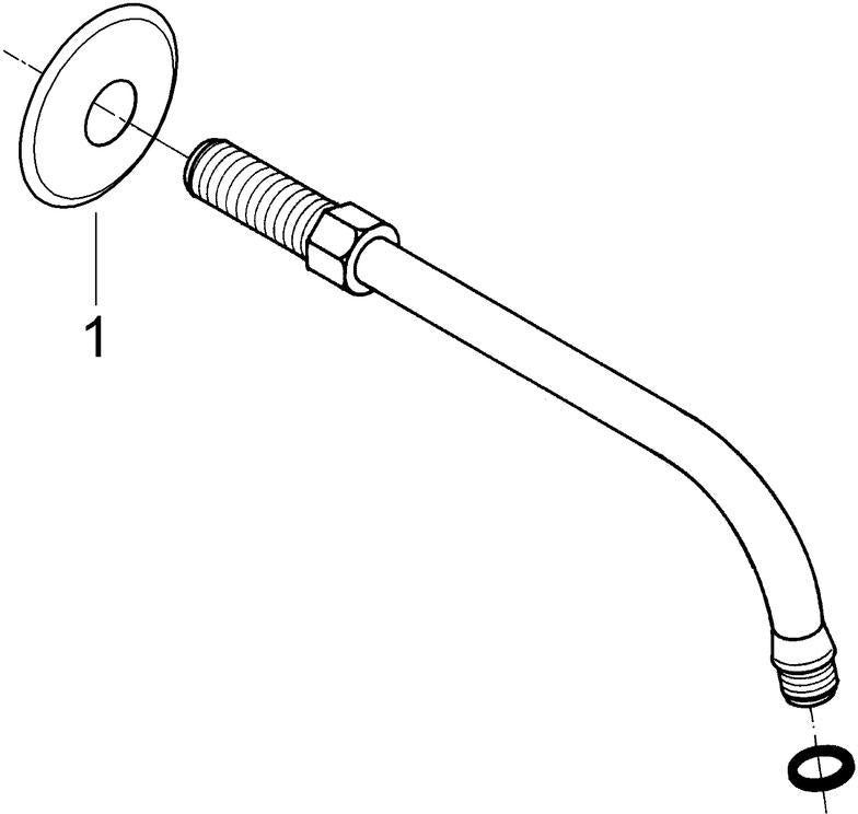 GROHE Relexa Brausearm 218 mm DN15 chrom – Wandmontage mit Rosette