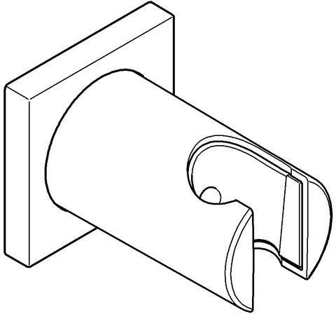 GROHE Rainshower Wandbrausehalter 27075 – Eckige Rosette, Chrom, Nicht Verstellbar
