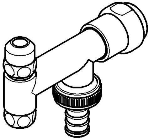 GROHE Waschmaschinenventil Eckfix 41030 DN10 mit Schlauchanschluss Chrom