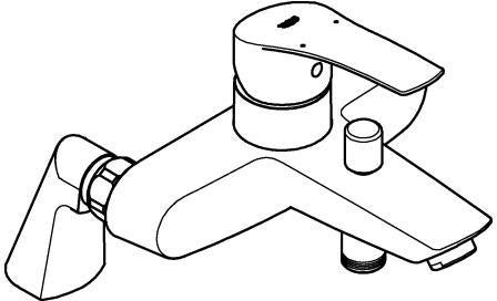 GROHE Eurosmart Einhand-Wannenbatterie – Eco-Override-Stop, chrom, Standmontage