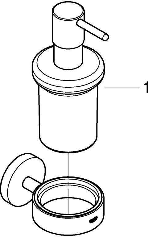GROHE Essentials Seifenspender mit Halter, Glas satiniert, Chrom, 160 ml, Wandmontage