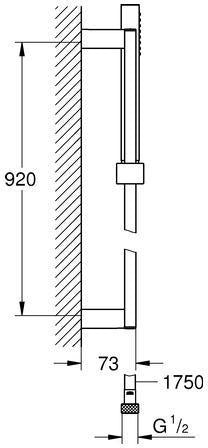 GROHE Euphoria Cube Stick Brausegarnitur 900 mm Chrom mit Handbrause und Brauseschlauch