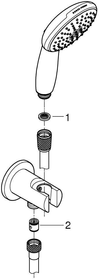 GROHE Tempesta 110 Wandhalterset – 2 Strahlarten, 7,4 l/min, Chrom