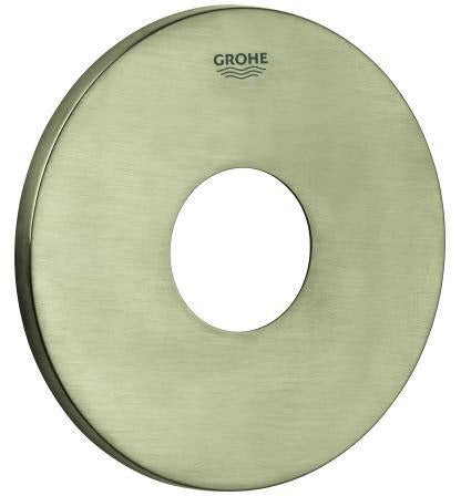 GROHE Rosette 48428 rund für EHM-Fertigmontagesets in Edelstahl-Optik supersteel