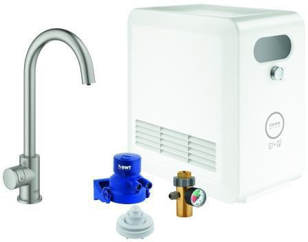 GROHE Blue Professional Mono C-Auslauf Set – Armatur mit Filterfunktion & 3 Tafelwasserarten