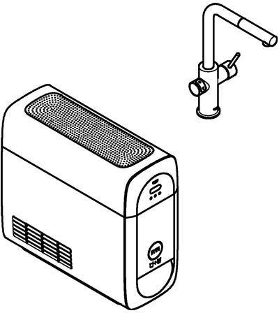 GROHE Blue Home Starter Kit Spültisch-Einhandmischer L-Auslauf mit Filterfunktion und Bluetooth/WIFI
