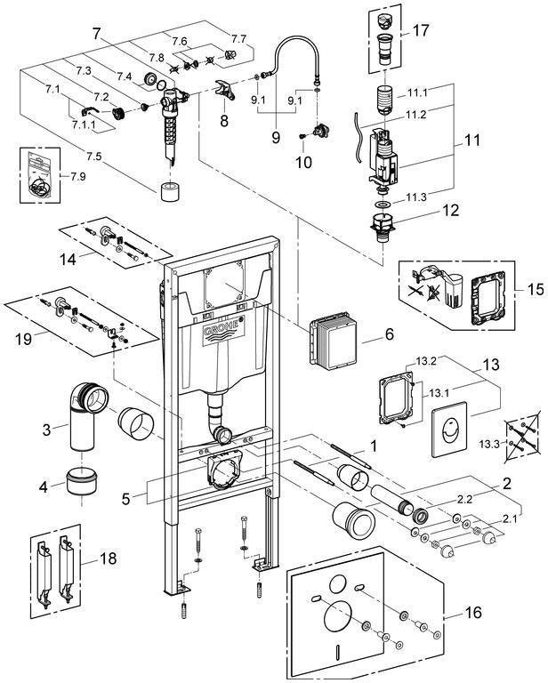 GROHE WC-Set Rapid SL 38764_1 BH 1,13m mit Abdeckplatte Skate Air alpinweiß – 2-in-1 Vorwandelement