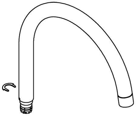 GROHE U-Auslauf 13372 Chrom – Schwenkbarer Rohrauslauf mit Anschlagbegrenzung für Spültischbatterien