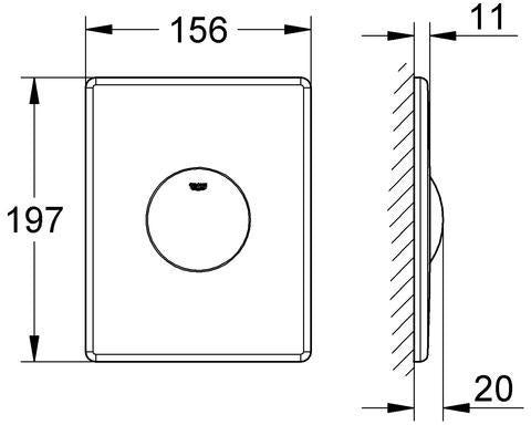 GROHE Skate WC-Betätigungsplatte Edelstahl 1-Mengen-Technik 156x197 mm