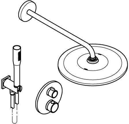 GROHE Grohtherm Unterputz-Duschsystem mit Rainshower Mono 310 und Thermostat, Chrom