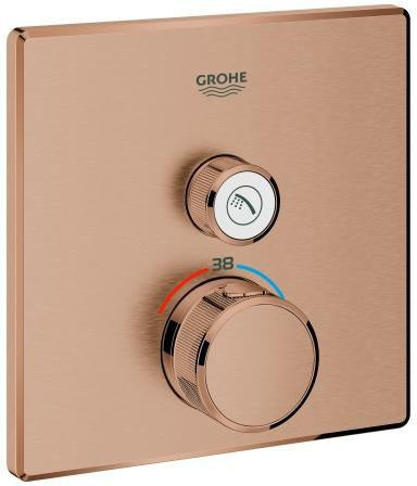 GROHE Grohtherm SmartControl Unterputz-Thermostat eckig mit 1 Absperrventil – Chrom