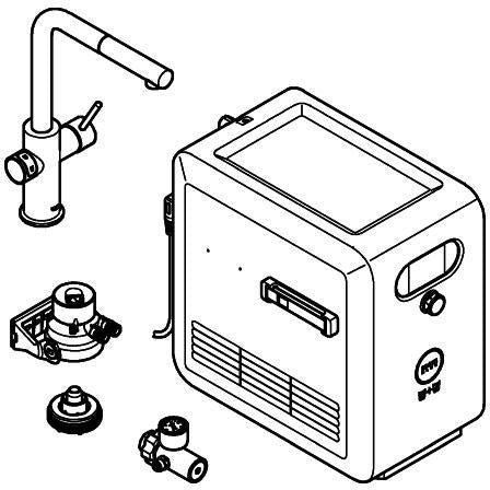 GROHE Blue Professional L-Auslauf Set – Spültisch-Einhandmischer mit Filterfunktion, Bluetooth & WiFi