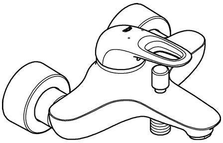 GROHE Eurostyle Einhand-Wannenbatterie 33591_3 Wandmontage moon white/chrom