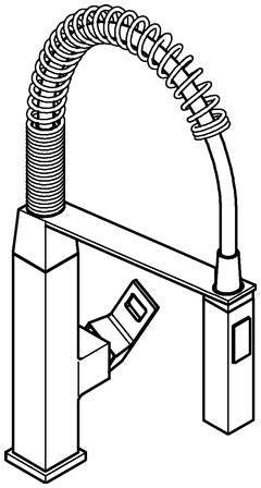 GROHE Eurocube Einhand-Spültischbatterie mit Profibrause, chrom – 31395