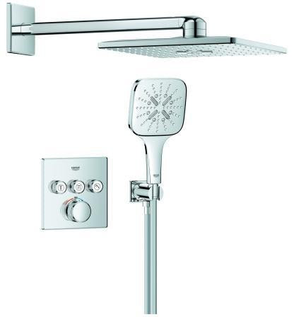 GROHE Grohtherm SmartControl Duschsystem Unterputz eckig 3 Absperrventile Chrom