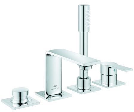 GROHE Allure 4-Loch-Einhand-Wannenbatterie cool sunrise gebürstet mit Duschgarnitur
