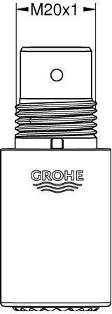 GROHE Strahlregler 13997 mit Innengewinde M22 x 1 – ohne Durchflussbegrenzung, inkl. Demontageschlüssel