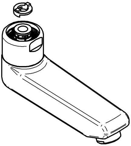 GROHE Gussauslauf 440451 77 mm für Eichelberg Waschtisch-Wandarmaturen in Chrom