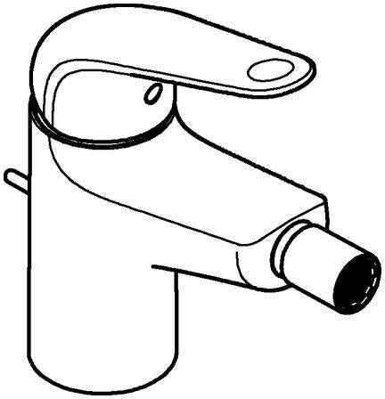 GROHE Euroeco Einhand-Bidetbatterie mit Zugstangen-Ablaufgarnitur, Chrom