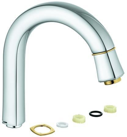 GROHE Auslauf 13349 Chrom – Drehbarer C-Auslauf mit Schaumstrahldüse