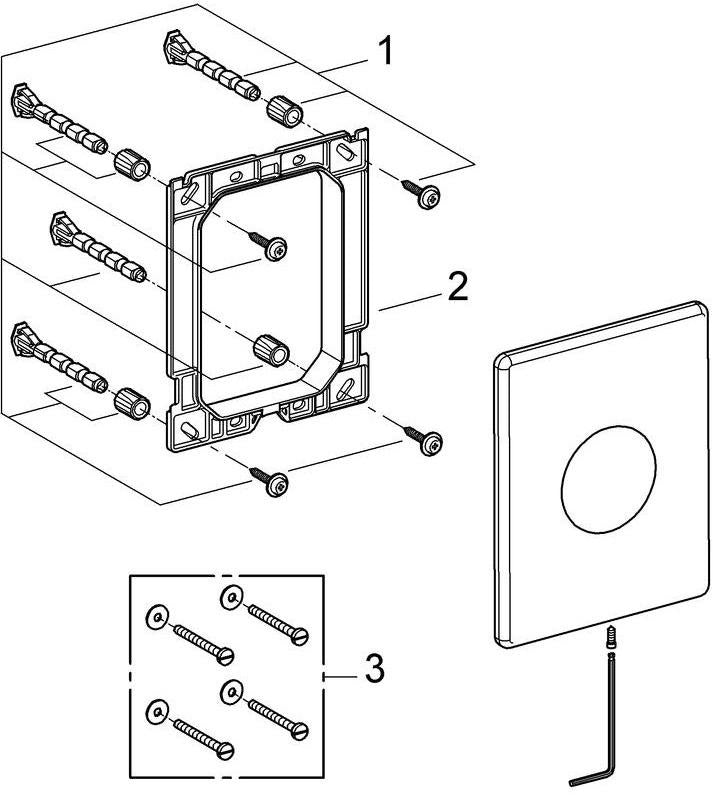 GROHE Skate WC-Betätigungsplatte Edelstahl 1-Mengen-Technik 156x197 mm