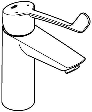 GROHE Eurosmart Professional 120 mm Waschtischarmatur mit langem Hebel und Push-open Ablaufgarnitur, Chrom