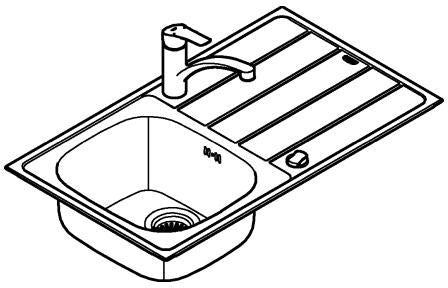 GROHE Spülen-Bundle K200 Edelstahlspüle mit Eurosmart Küchenarmatur chrom
