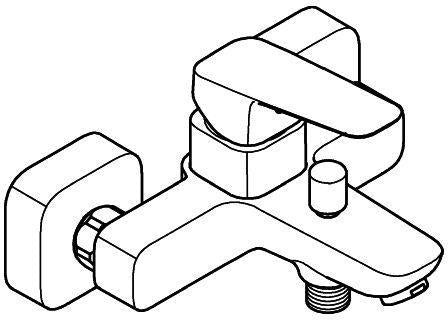 GROHE Cubeo Einhand-Wannenbatterie Wandmontage Chrom – SilkMove & Rückflussverhinderer